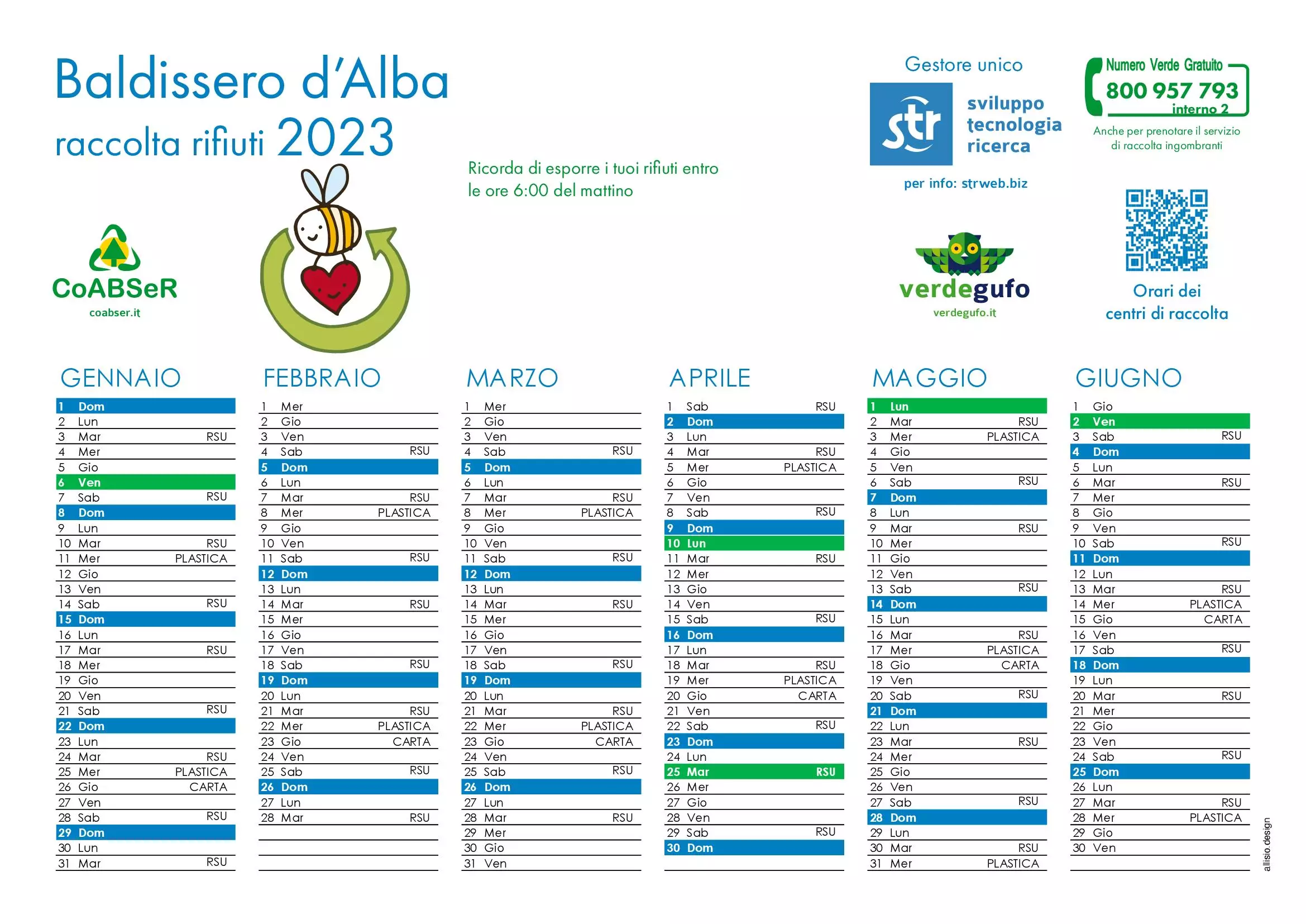 Calendario rifiuti 2023